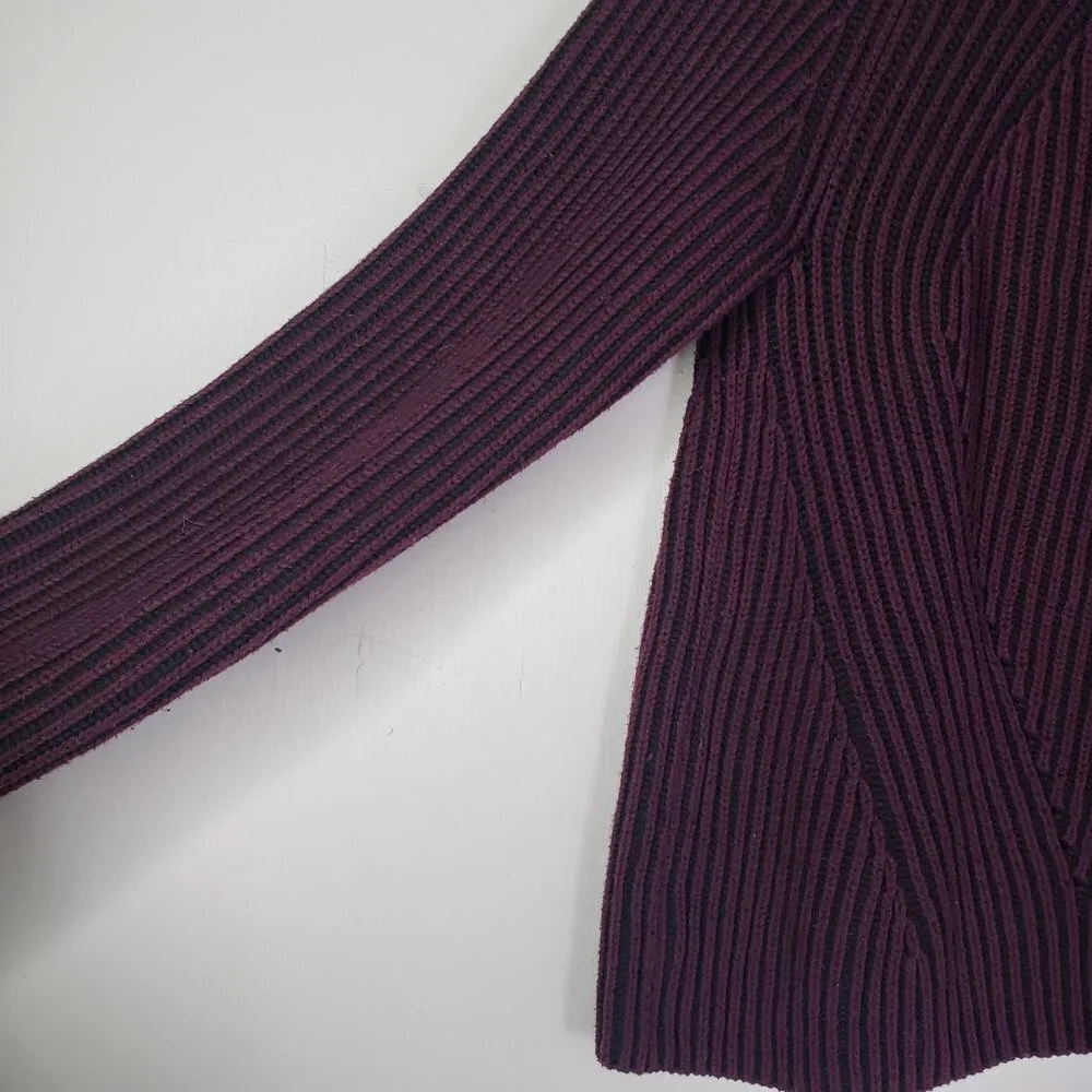 Athleta Rockland Cable Knit Sweater S Auberge Black‎ Purple Chunky